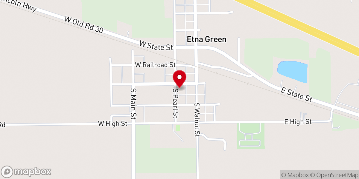 Map showing location of Etna Green Methodist Church