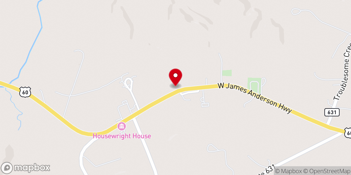Map showing location of Union Grove Baptist Church