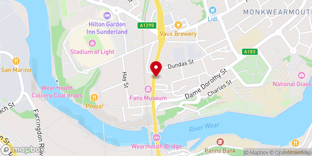 Map showing location of Rccg Living Faith Sunderland