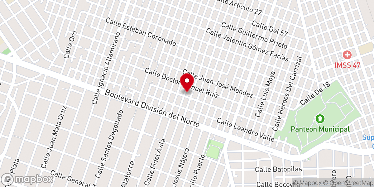 Map showing location of Iglesia Bautista Maranatha