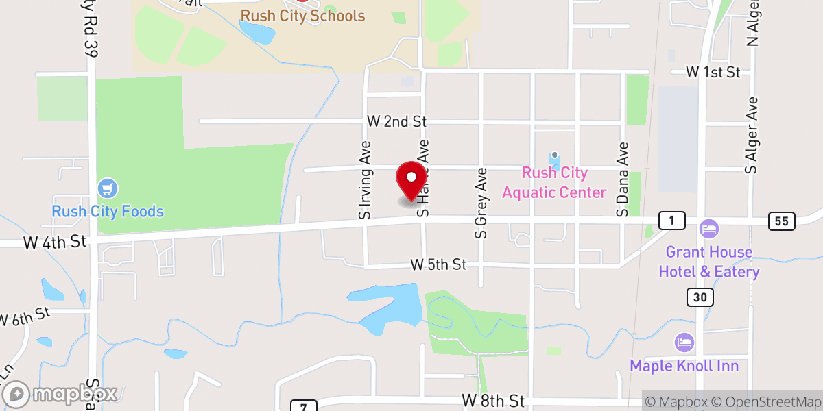 Map showing location of Evangelical Covenant Church