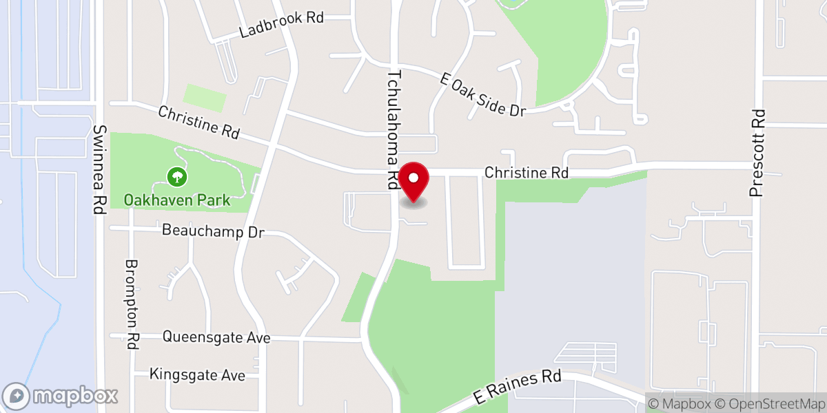 Map showing location of Pendleton Presbyterian Church