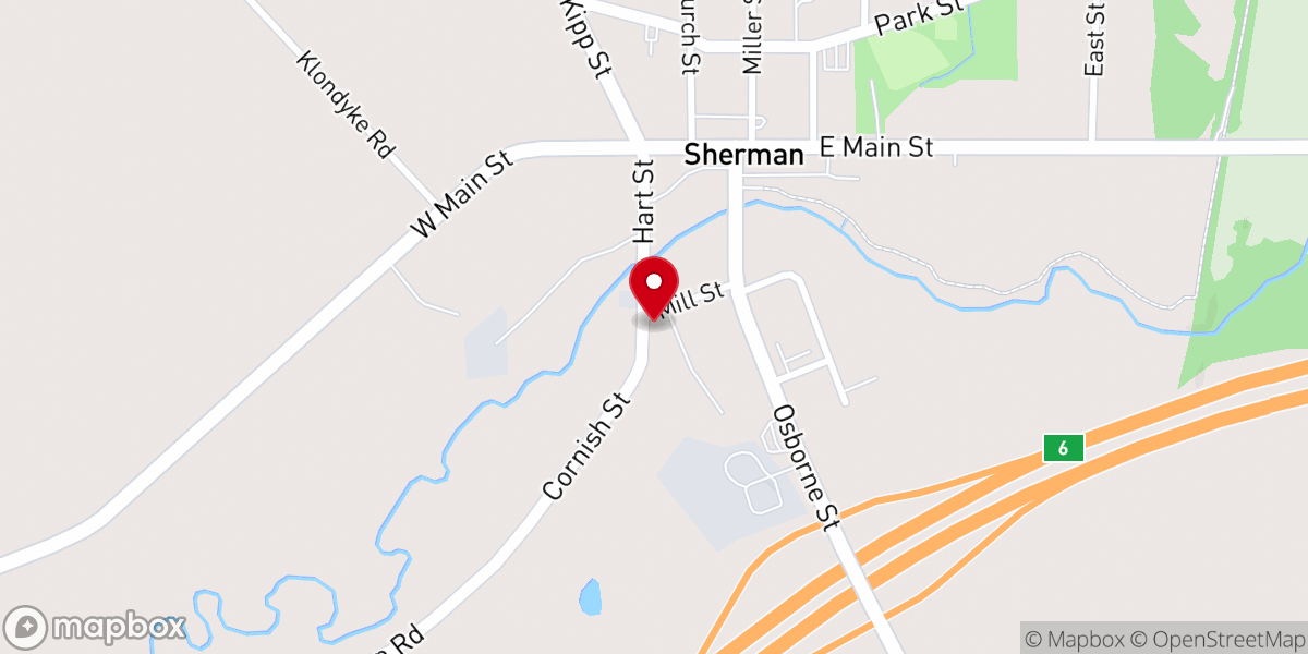 Map showing location of Village of Sherman