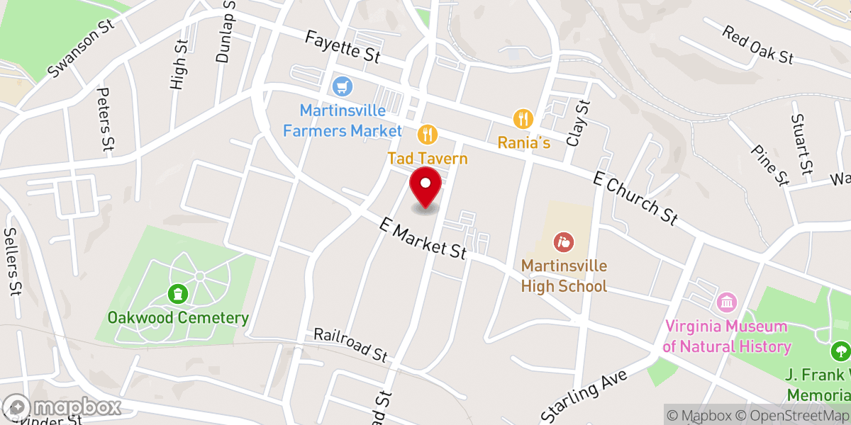 Map showing location of Broad Street Christian Church
