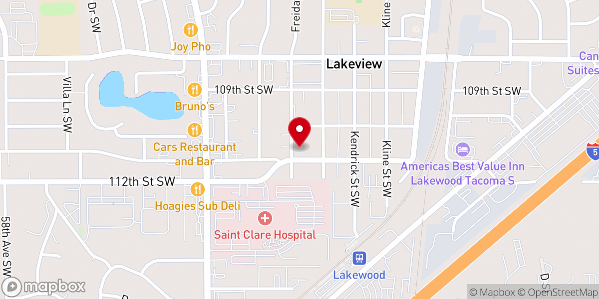Map showing location of Clover Park Church of Christ