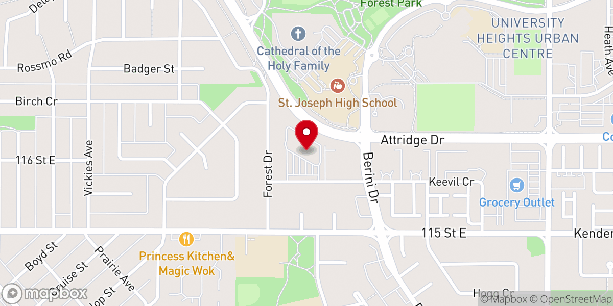 Map showing location of Forest Grove Community Church