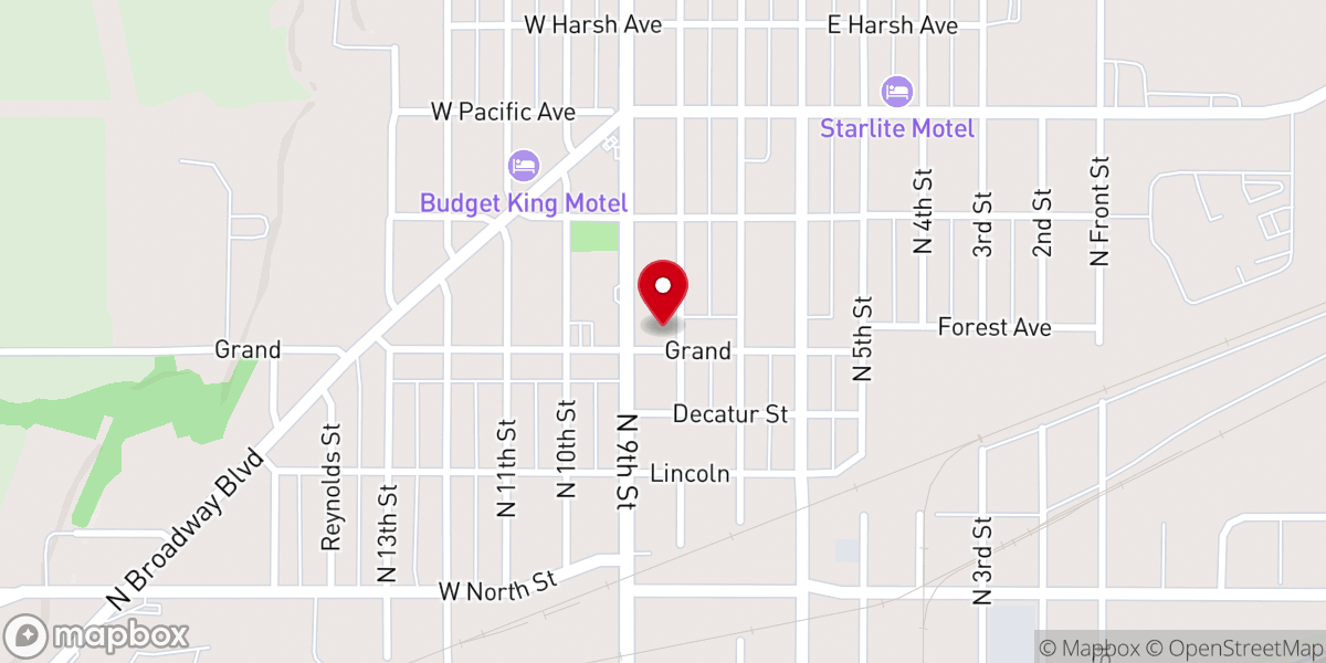 Map showing location of Grand Ave United Methodist Church