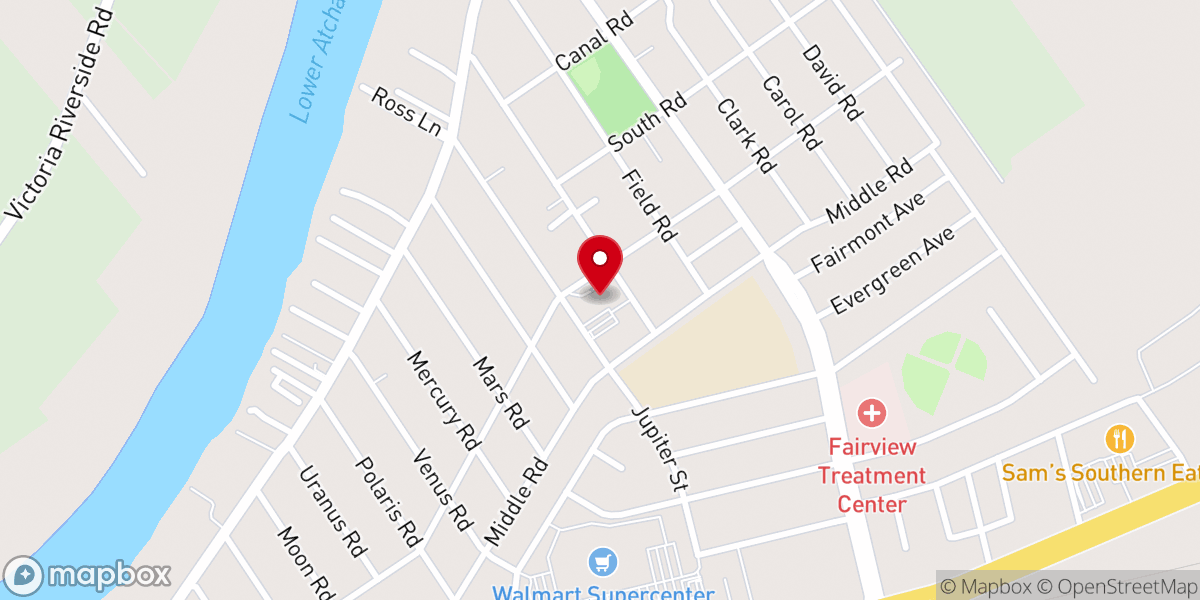 Map showing location of Saint Bernadette Catholic Church
