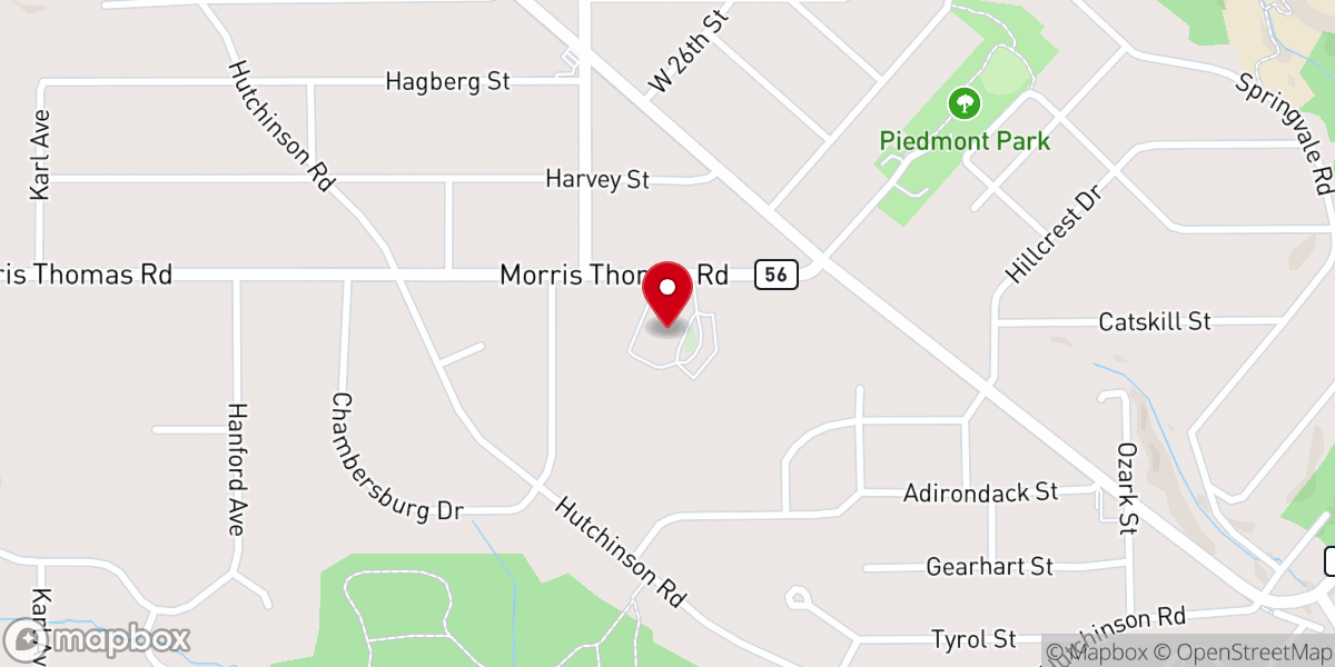 Map showing location of St Lawrence Catholic Church