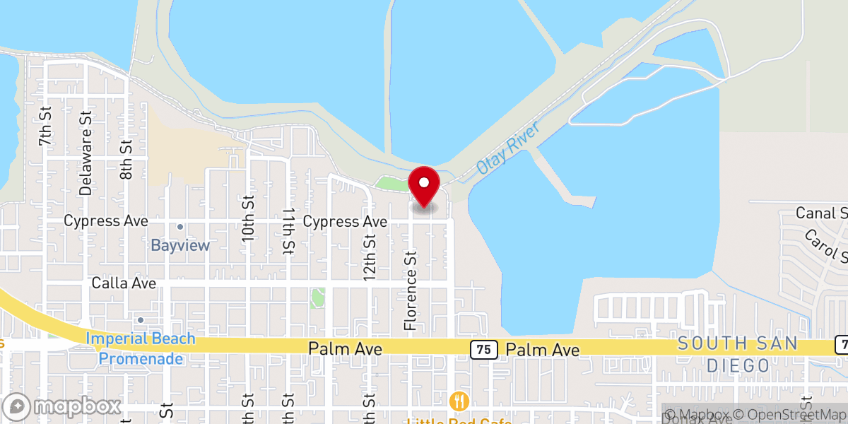 Map showing location of Imperial Beach Church