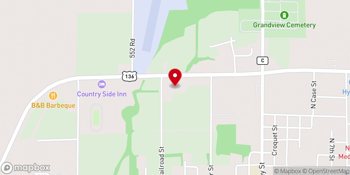 Map showing location of First Baptist Church