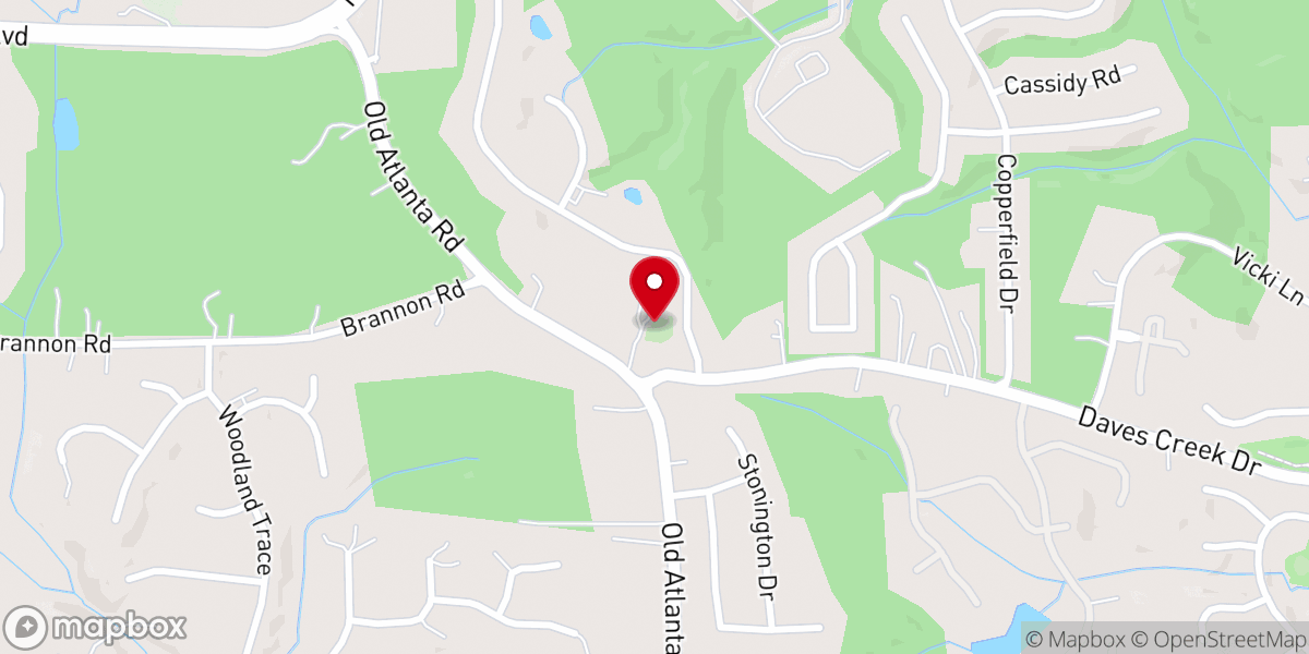 Map showing location of Daves Creek Church