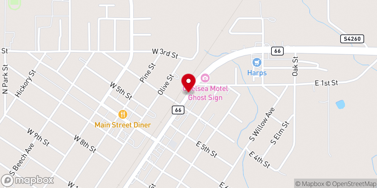 Map showing location of United Pentecostal Church of Chelsea