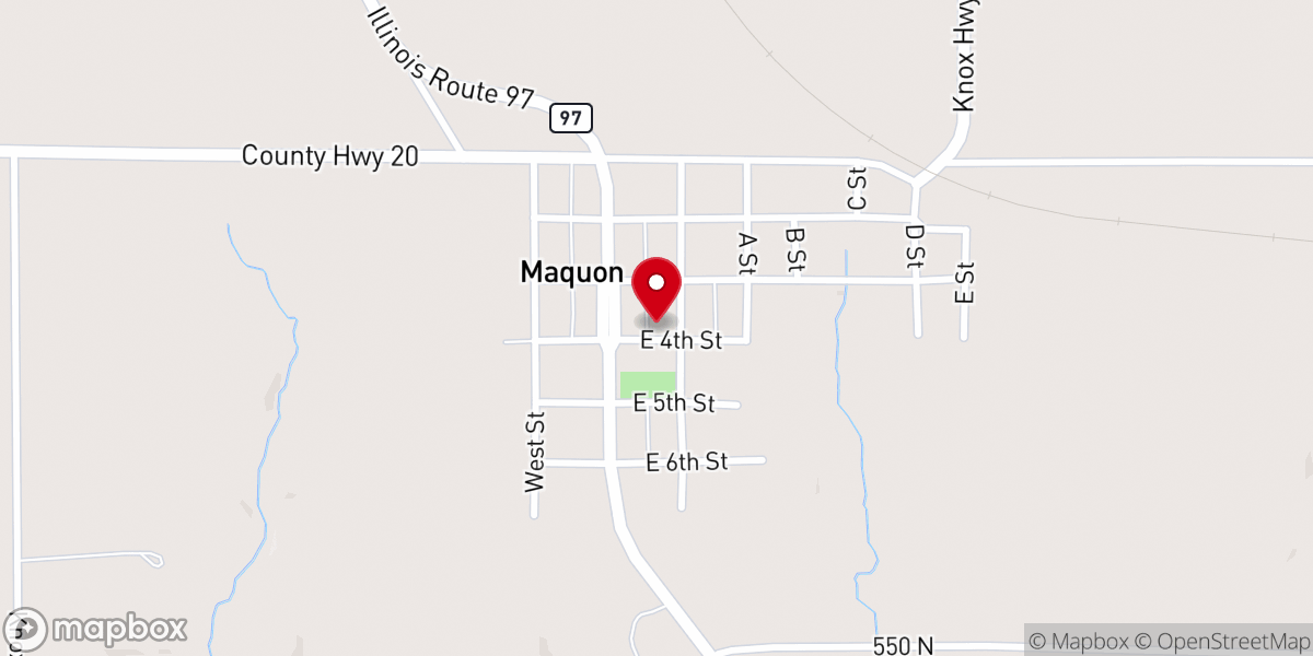 Map showing location of Maquon United Methodist Church