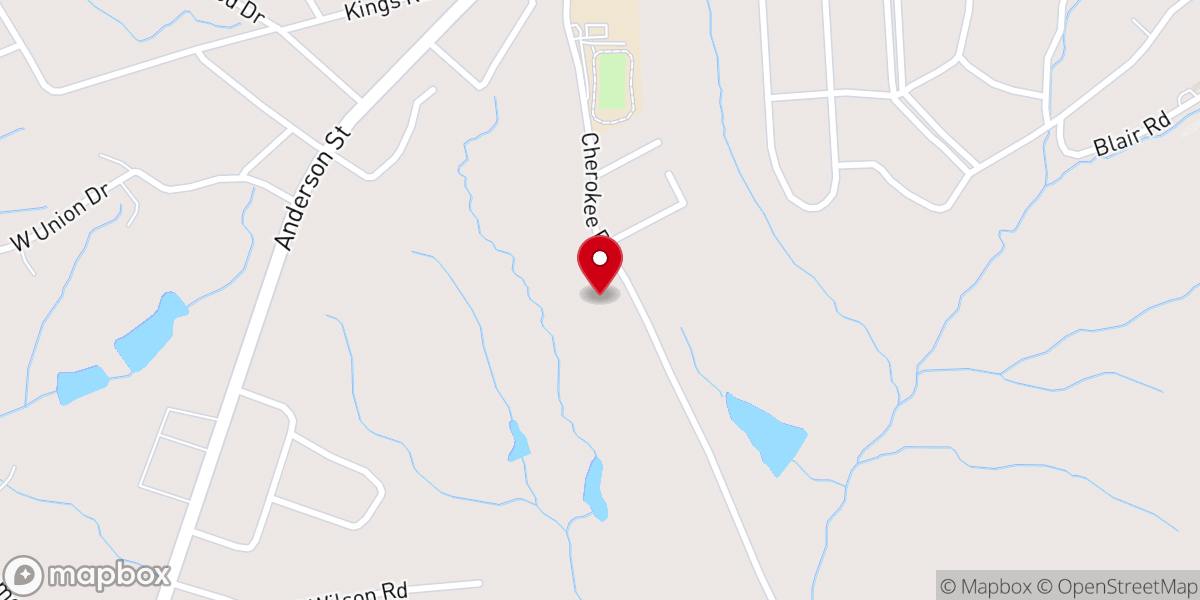 Map showing location of Rocky River Baptist Association