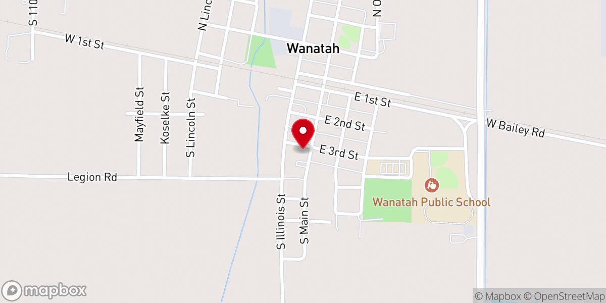 Map showing location of Salem Church of Wanatah