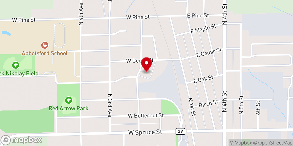 Map showing location of St. Bernard Catholic Church
