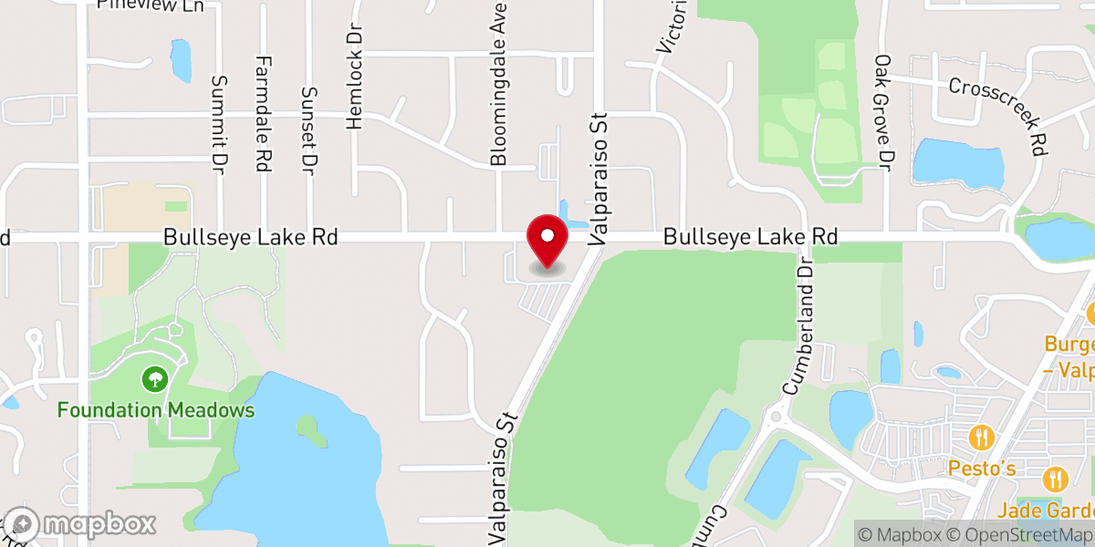 Map showing location of first presbyterian church of valparaiso