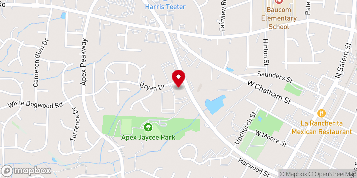Map showing location of Raleigh North Carolina Temple