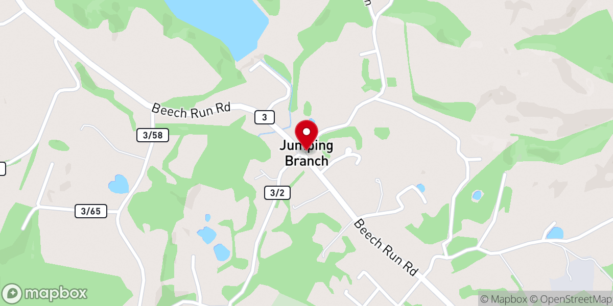 Map showing location of Jumping Branch