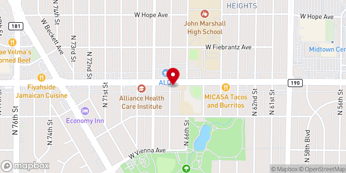 Map showing location of Liberty Temple Church