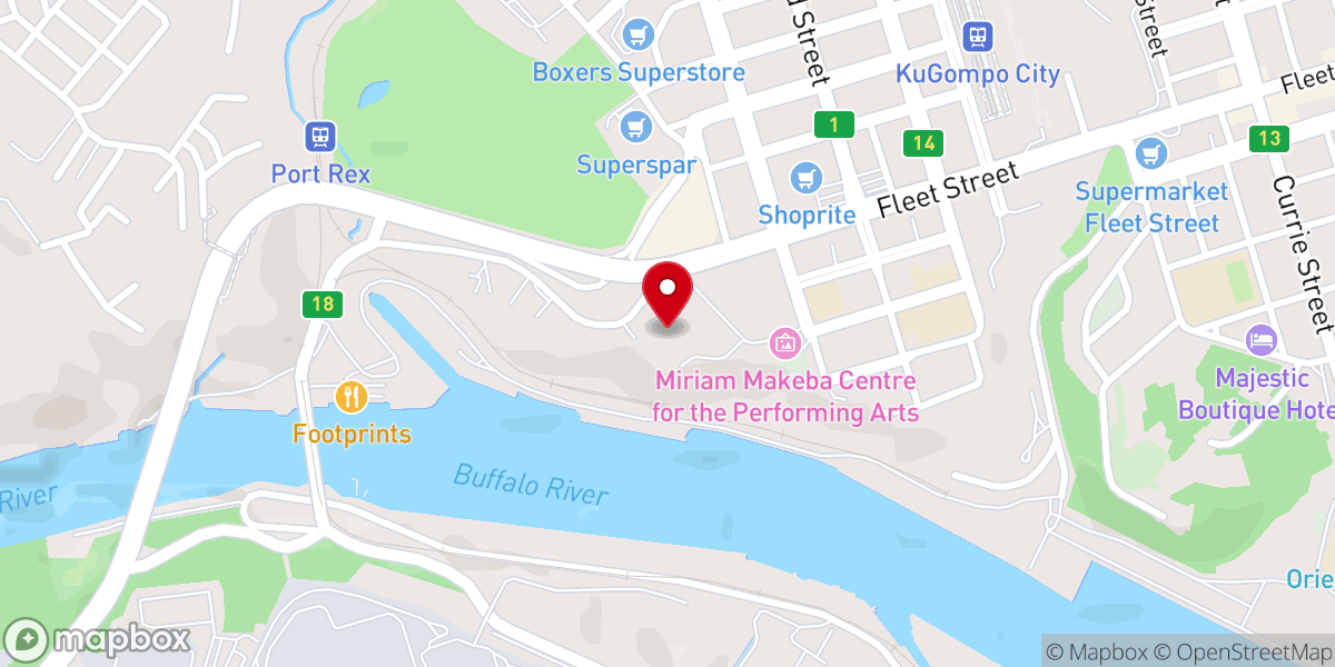 Map showing location of Faith Church Buffalo City