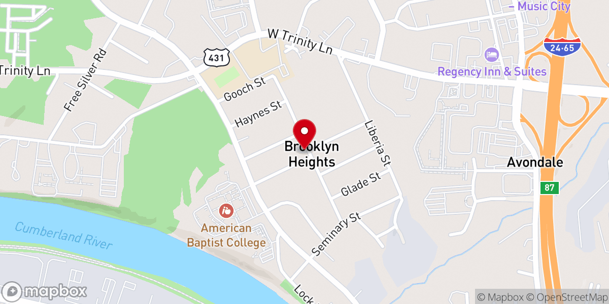 Map showing location of Shiloh Presbyterian Church