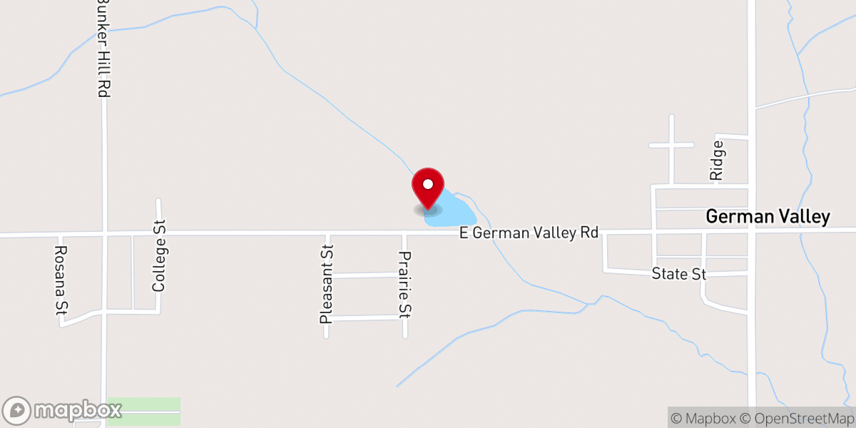 Map showing location of German Valley Veteran's Memorial