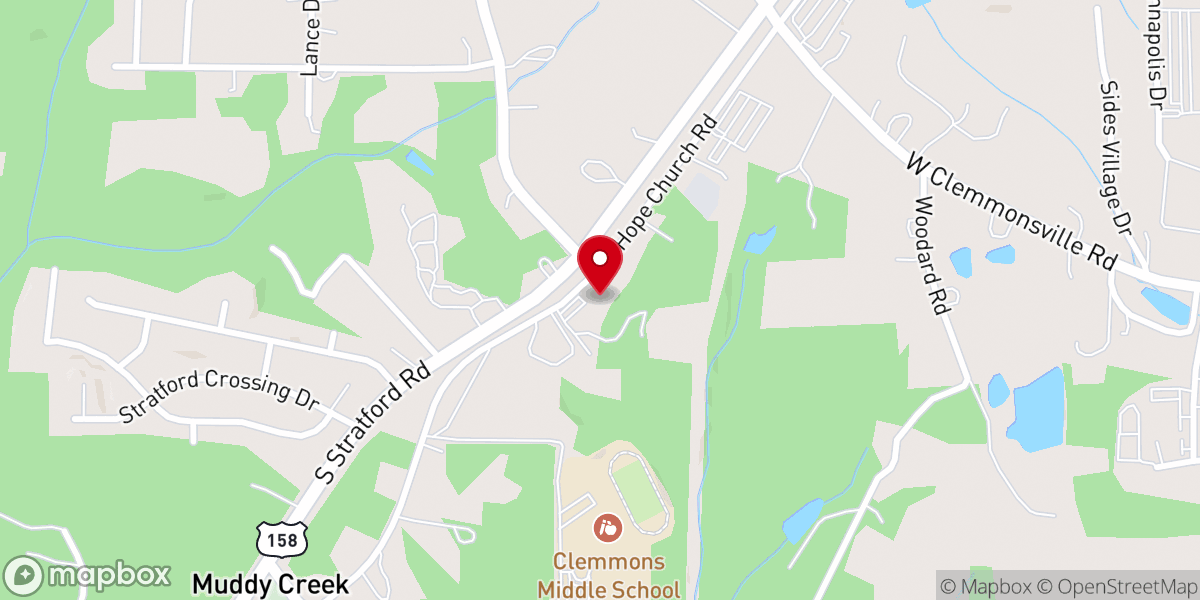 Map showing location of Hope Moravian Church