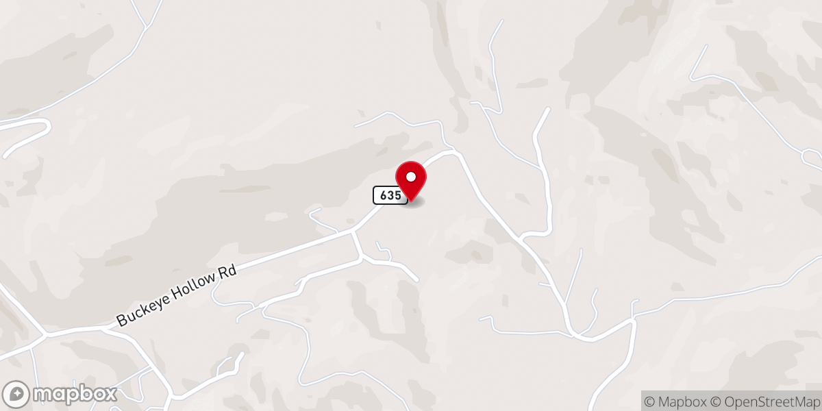 Map showing location of Buckeye Hollow Free Pentacostal Holiness Church