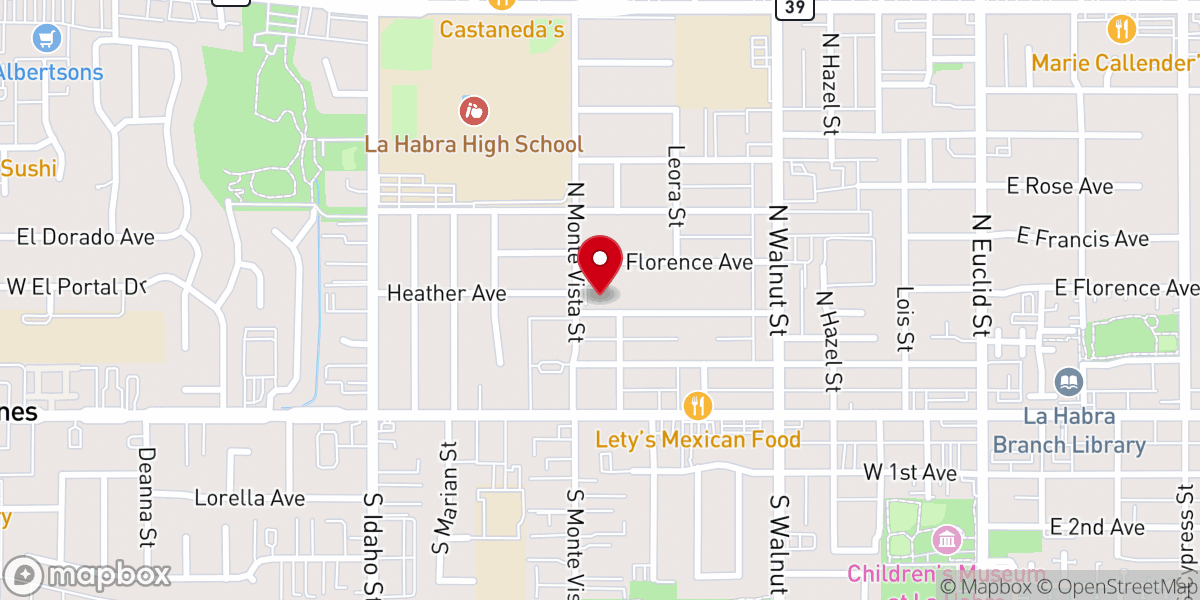 Map showing location of The Good Shepherd Church (La Habra)