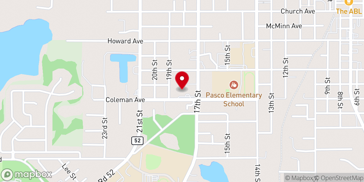 Map showing location of Dade City Health and Rehabilitation