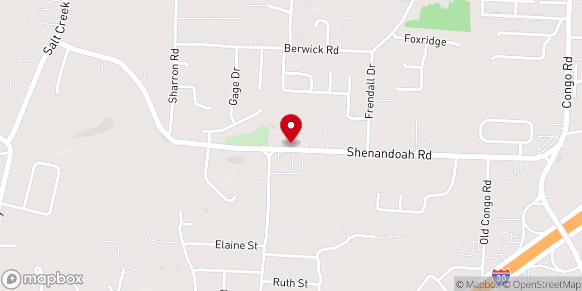 Map showing location of Sharon Baptist Church