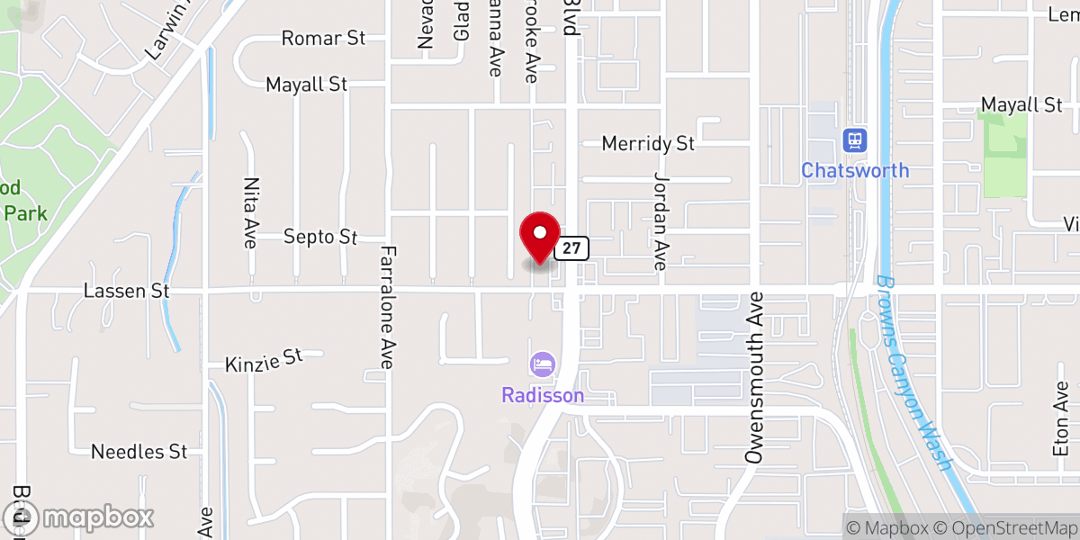 Map showing location of Unity Church of Chatsworth