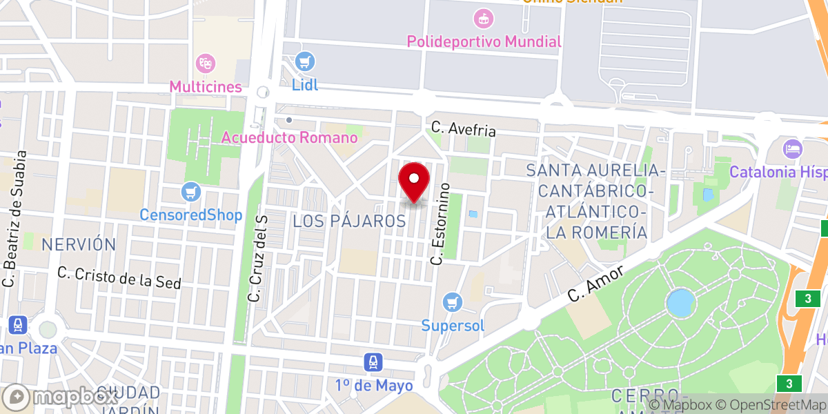 Map showing location of Plaza del Búho