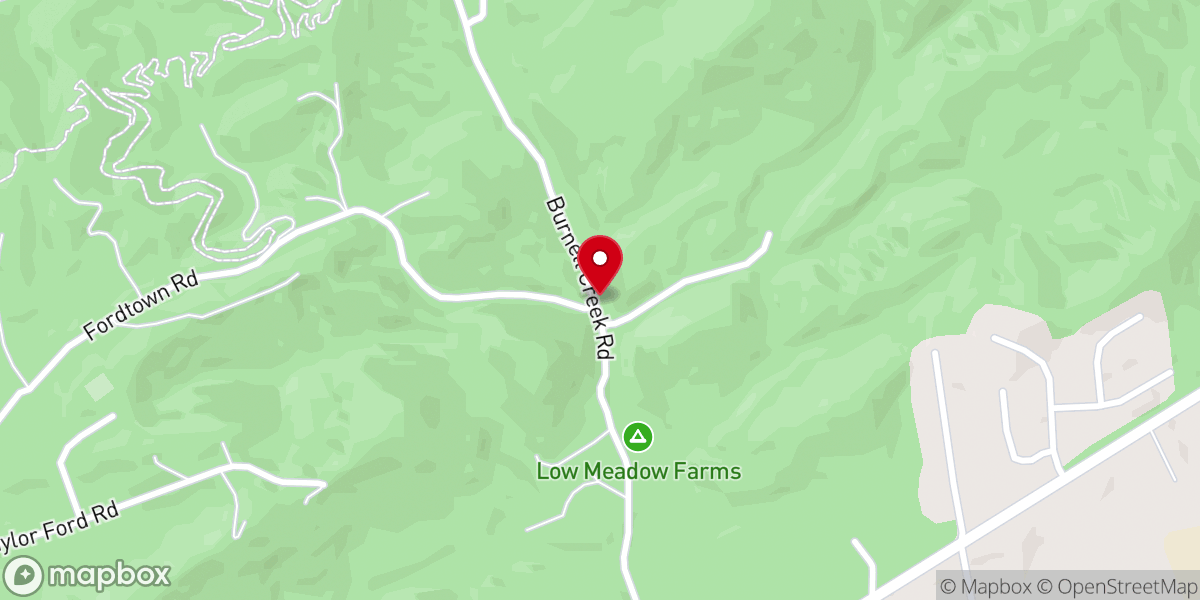 Map showing location of Burnett Creek Church