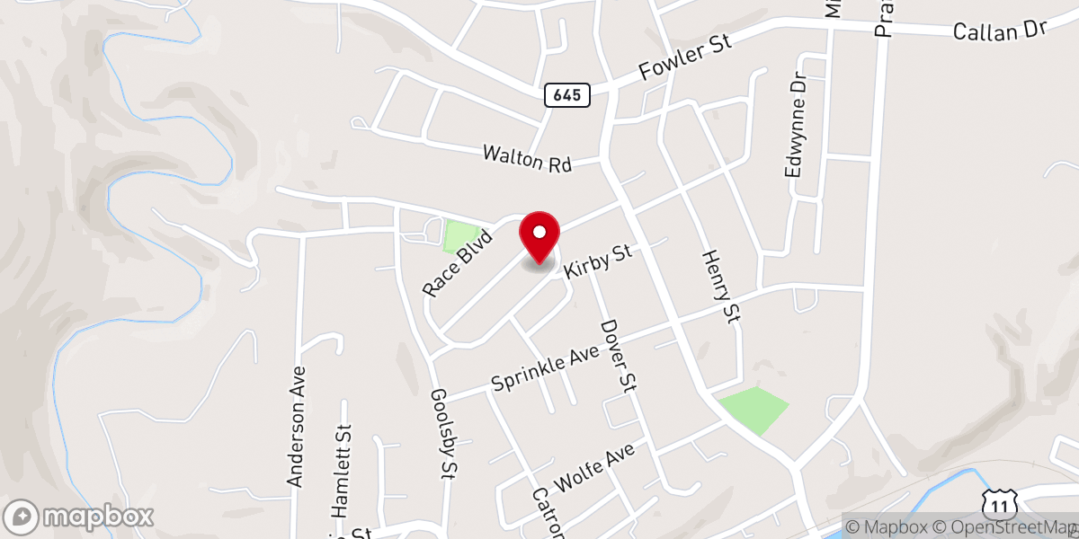 Map showing location of First Church of the Nazarene