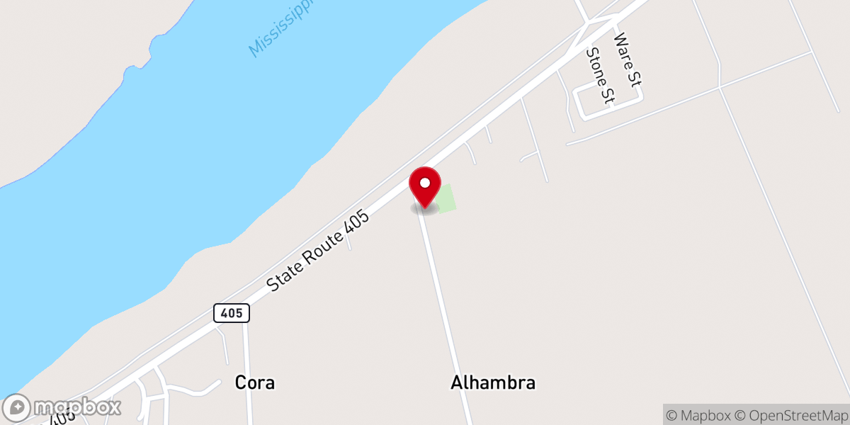 Map showing location of Asbery African Methodist Episcopal Church