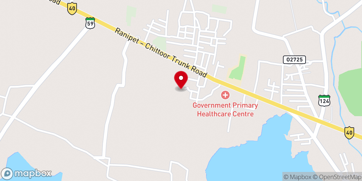 Map showing location of Branch of Zion Pentecostal church vellore