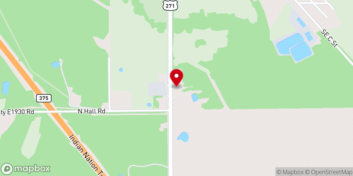 Map showing location of Antlers Seventh-Day Adventist Church