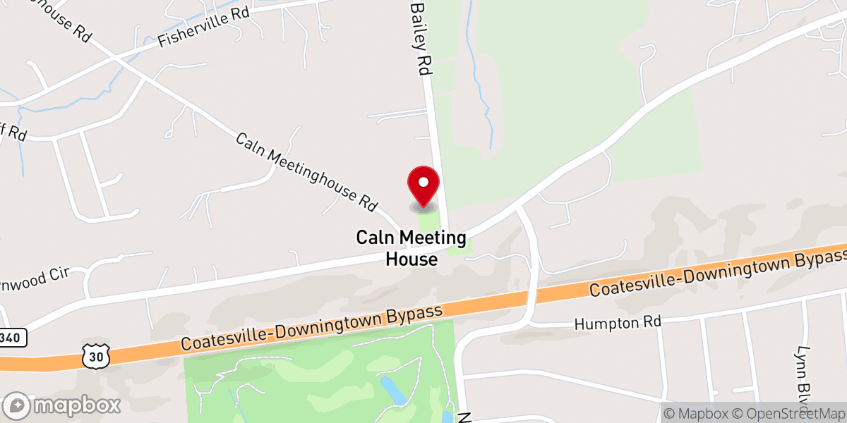 Map showing location of Old Caln Friends Meeting