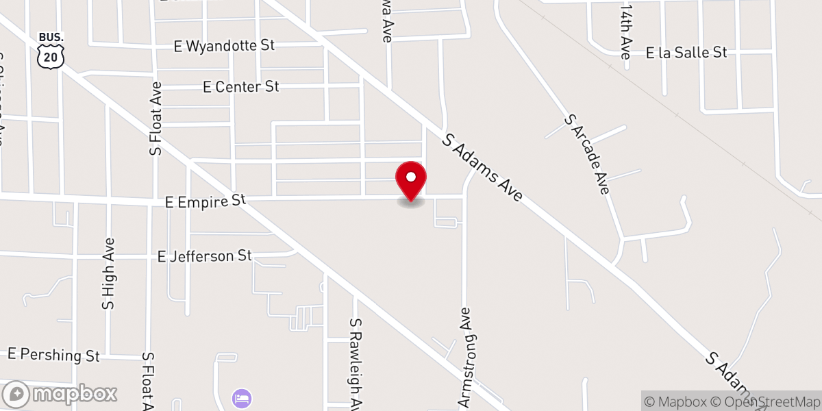 Map showing location of St James Parsonage