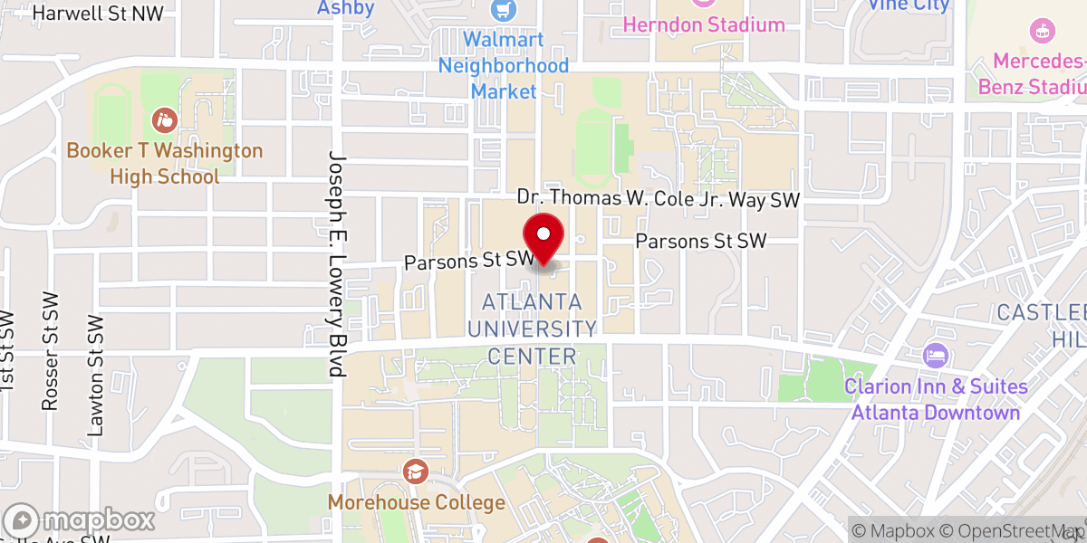 Map showing location of Rush Memorial Congregational Church
