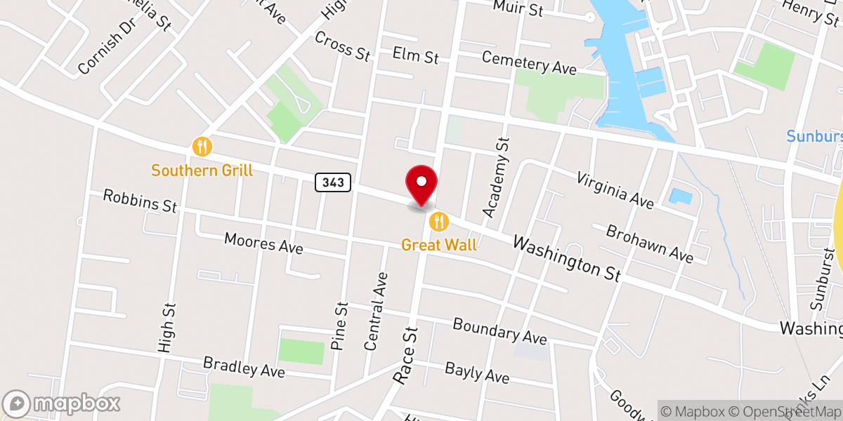 Map showing location of First Pilgrim Holiness Church