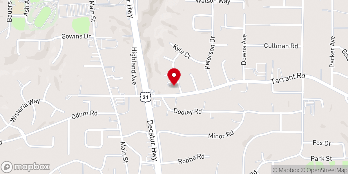 Map showing location of Gardendale Presbyterian Church