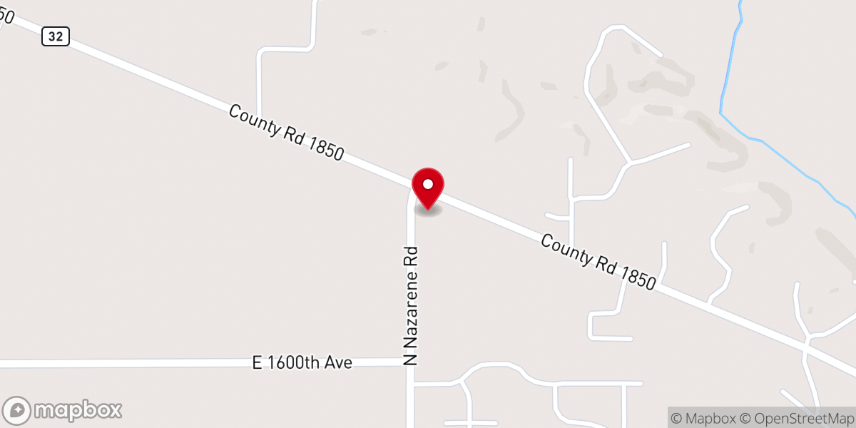 Map showing location of Church of the Nazarene in Effingham