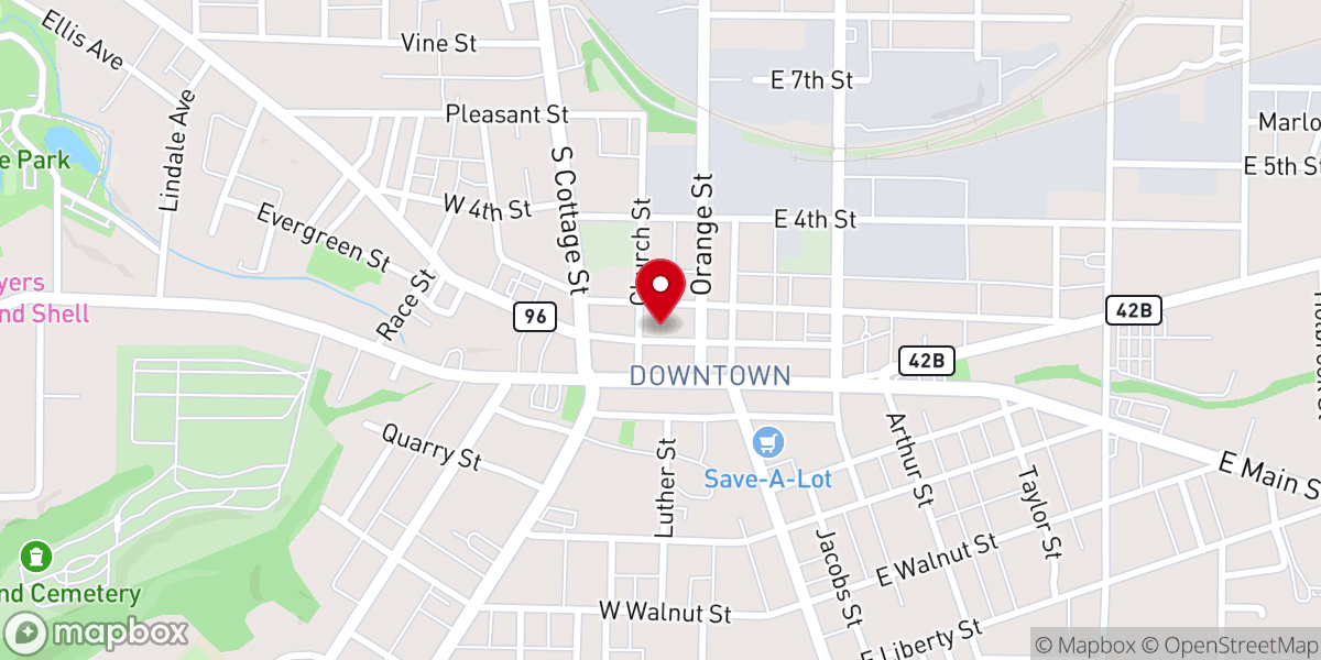 Map showing location of Catholic Charities Ashland County