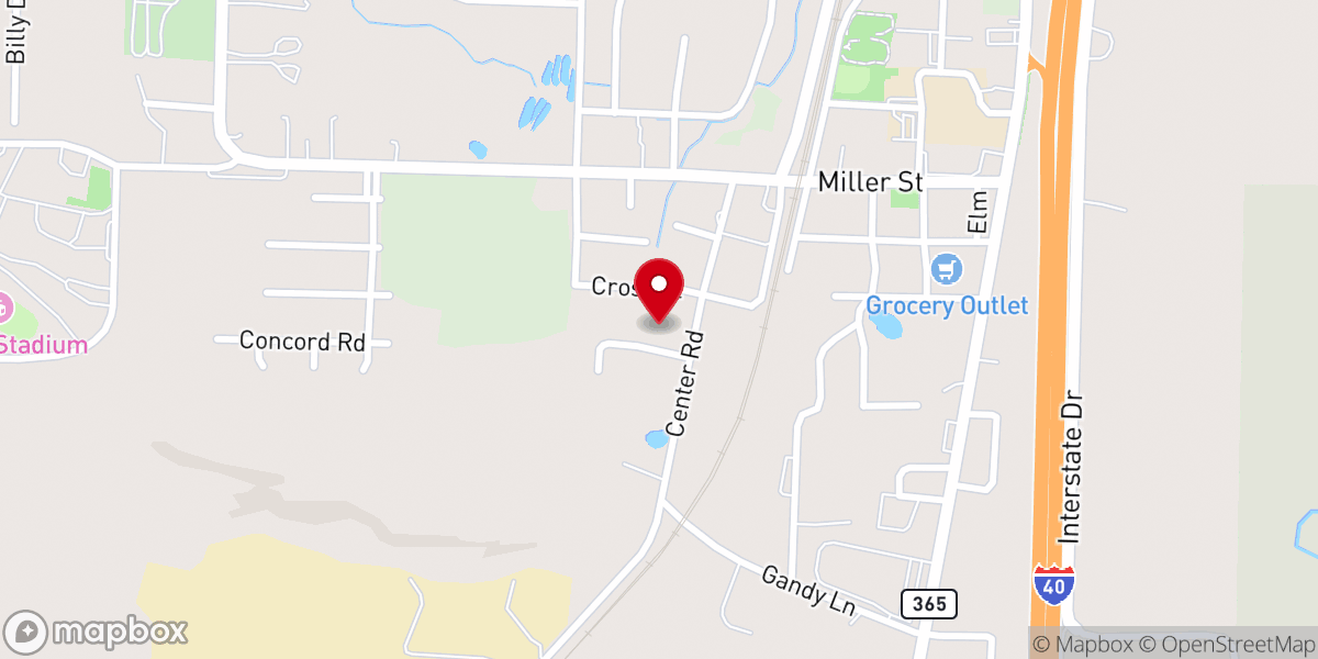 Map showing location of Mayflower United Pentecostal Church