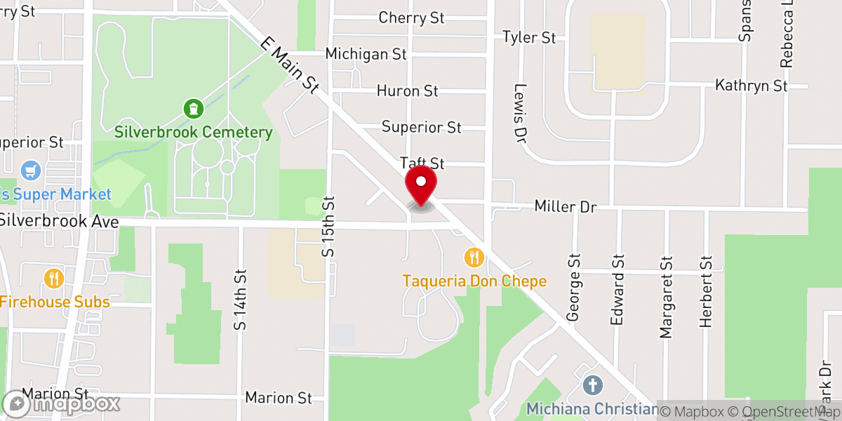 Map showing location of Bethel Baptist Church