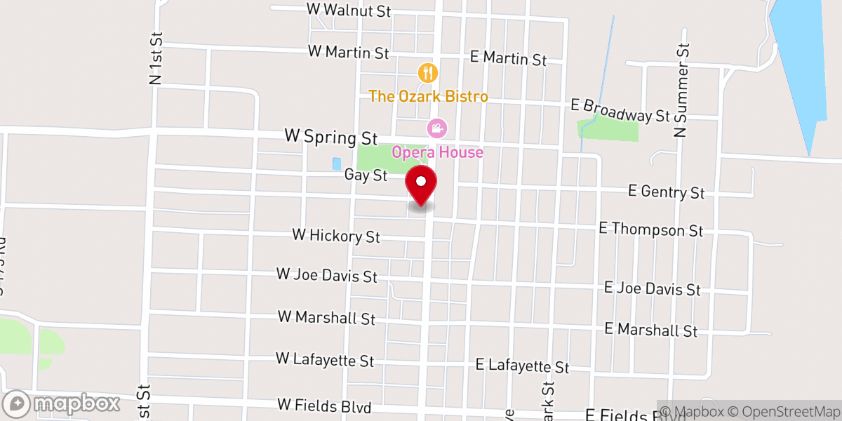 Map showing location of First Christian Church